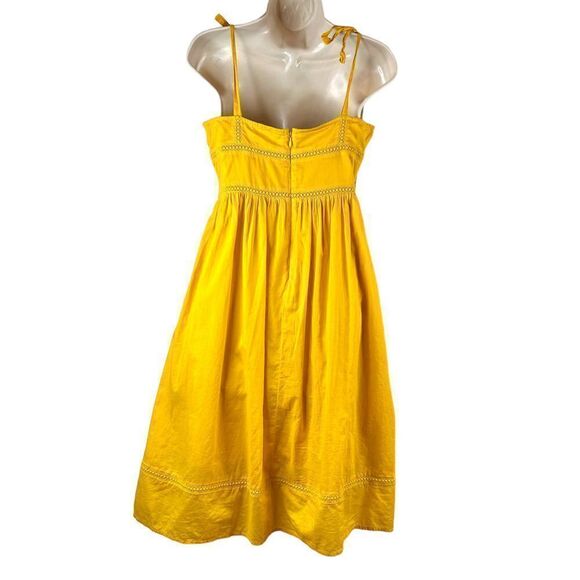 POINT SUR 100% Cotton Tie-shoulder Dress in Yellow Size 2 - Picture 6 of 14